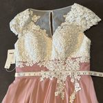 Women’s Ivory Lace Top Pink Chiffon V Photo 7