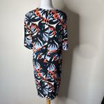 Whistles Navy and Orange Palm Patterned Dress Blue Size 8 Photo 3