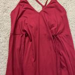 SheIn  Midi Berry Red V-Neck Tank Dress Front Tie | Size Medium Photo 13