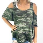 Sanctuary Drea Satin Camo Off The Shoulder Top Photo 0