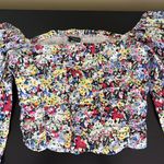 ZARA puffy sleeve floral smocked blouse Photo 5