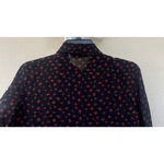 ZARA  Black Sheer Floral Print Blouse Red Chiffon Romantic Goth Victorian Ruffles Photo 10