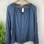 Gap  Steel Blue Boho Peasant Long Sleeve Top S Small NEW Photo 0