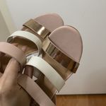 Bamboo  Pale Pink strappy slingback heels size US 6 Photo 5