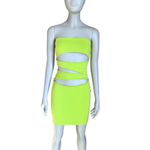 Oh Polly  Lime Green Cutout Bodycon Dress Photo 1