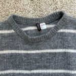 H&M Gray Striped Cropped Sweater Photo 1