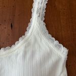 Vital Life Ivory Lace Trim Cropped Tank White Photo 3