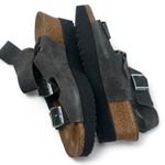 Birkenstock | 38 / 7.5 | womens Linnea Platform Wedge Sandal Suede Gary Flat Photo 3