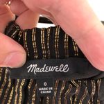 Madewell  EUC Women's Silk Blend Metallic Stripe Cami Tank Top Black Gold Size 0 Photo 4