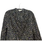 H&M  Black Gold Elegant Print Pull Over Blouse Size Small Holiday Business Photo 1