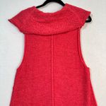 Pure Handknit Sleeveless Cowl Neck Long Sweater Tunic Coral Pink Size Med/Large Photo 3