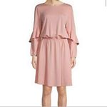 Halston dress with trapunto flounce‎ sleeve blush dress Women’s Size L New w/tag Pink Size L Photo 2