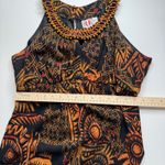 R & K Originals Maxi Dress Size 10 Beaded Neckline Empire Waist Boho Tribal Black Photo 9