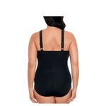 GREAT LENGTHS BY LONGITUDE Size 16 Multi Jungle Crossover Halter Swimsuit Beach Black Photo 2