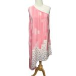 Maeve Anthropologie Avalonne Dress 4 Pink White Silk Asymmetric Whimsy Ethereal Photo 1