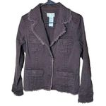 Live a Little Vintage Y2K Brown Raw Hem Frayed Blazer Jacket Size M Photo 0