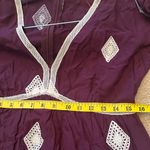 Chelsea and Violet Burgundy Midi Dress with Cream Accent Embroidery Large NWT Boho Photo 7