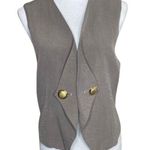 Women's Vintage Fly Away Gold Button Accent Casual Vest Soft Sz L Gray Size L Photo 0