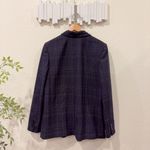 Theory NWOT Women's Blue Dover Windowpane Plaid Single-Breasted Blazer Photo 2
