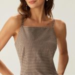 RIHOAS Brown Plaid Slip Mini Dress Size XL Photo 3