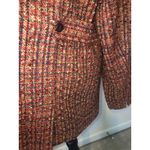 Orvis Red Tweed Jacket Womens Size XL  Blazer Car Coat Silk Blend Button Front Photo 8