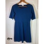 Garnet Hill  Retro Ponte Knit Dress Womens 10 Blue Basic Classic‎ Comfort Preppy Photo 1