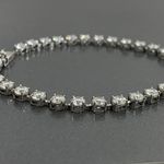 Ladies 10kt CZ Signed BBJ 10k Tennis Bracelet 6.2 Grams White Gold 7.5” Photo 10