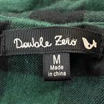 Double Zero Buffalo Plaid Puffer Vest Hooded Faux Leather Pockets Green Black M Photo 2