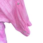 INC 100%‎ Linen Shirt Plus Size 22W Pink Tie Die Button Waist Tie Crop Top Photo 3