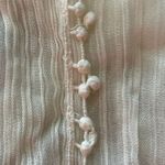 Women's Scarf Sheer Ecru White Lightweight Pom Tassel Photo 4