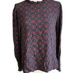 ZARA  Blue & Red Shirt Women Top Size Medium | 60-2 Photo 0