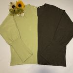 Madison Hudson Sweater Green Color Block Dolman Long Sleeve V Neck M Womens #‎ Size M Photo 13