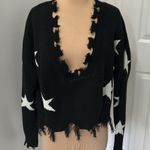 Zaful  Distressed Black Star Sweater Photo 1