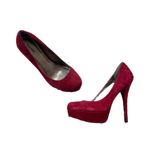 Zigi Soho Suede Leather Red Platform Stiletto Heels Pumps Size 9 Women’s Photo 1