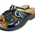 Finn Comfort Black Leather Two Strap Sandals Women's Size 36 (US 6) Photo 0