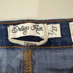 Indigo Rein Denim Jean Mini Skirt Women's 7/27 Dark Wash Blue Frayed Hem Western Photo 2