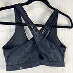 Fabletics Black Mesh Cut-Out Cross-Back Twist-Front Sports Bra Women's Medium Photo 3