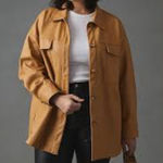 Maeve ‎ Faux Leather Shirt Jacket Size XL NWT Photo 0