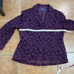 Pendleton  Womens Blazer Wool Mix  ButtonUp Maroon & Black Floral Vine size XL Photo 9
