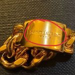 Saint Laurent Chain ID Plaque Ring in Metal Gold size 6 Photo 9