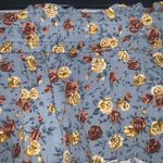 Indigo Rising Slate Blue Floral Print Ruffle Tier Elastic Waist Mini Skirt L Size undefined Photo 3