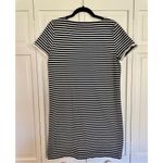 J. Crew striped ruffle sleeve shirt sleeve dress medium Blue Photo 5