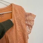 Torrid  3 Plus Size Super Soft V-Neck Lace Bodice Tiered Babydoll Top Peach Boho Photo 5