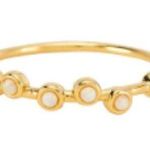 Five and Two New Scattered Opal Gold Tone Serena Stacking Ring Size 6 Photo 0