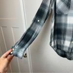 MOSSIMO Women’s Black and Gray Plaid Button Down Shirt Size XL Photo 3