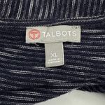 Talbots  Womens XL Open‎ Front Hoodie Cardigan Stripe Knit Lightweight Casual Photo 4