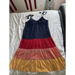 Old Navy  Multicolor Dress Rainbow Tiered Tank Pockets Maxi Resortwear Women's XL Photo 0