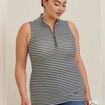 Torrid  Foxy Mock Neck Zip Up Striped Tank Photo 0