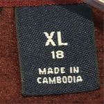 Lands' End Women's XL Red Sweater Fleece Lined Snap Overlay Full Zip Closure Photo 3