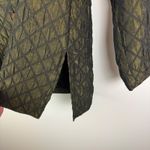 Coldwater Creek  Textured Diamond Blazer Jacket Small Olive Green Boho Quilted Photo 2